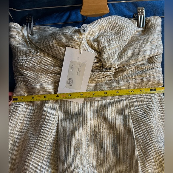 Tibi Gold Metallic Strapless Mini Cocktail Dress. NWT - Picture 3 of 4